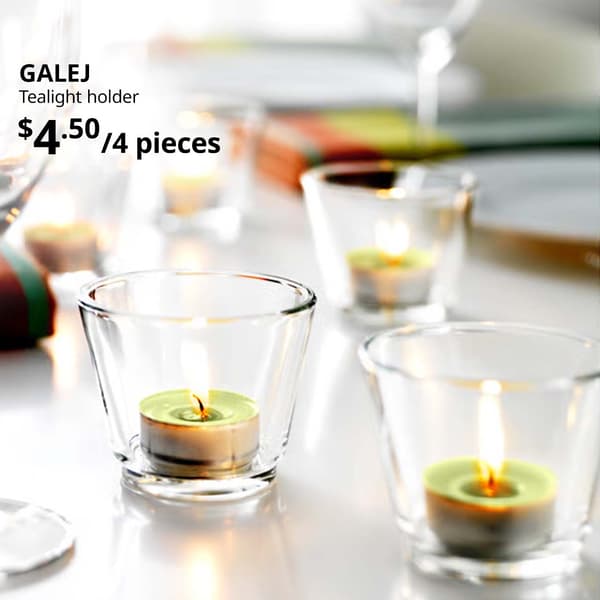 GALEJ tealight holder, $4.50 / 4 pieces.