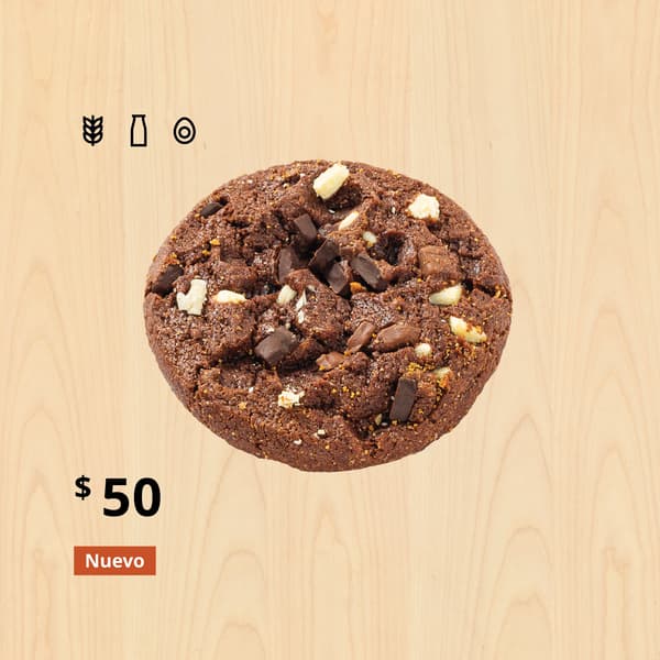 Galleta con triple chocolate