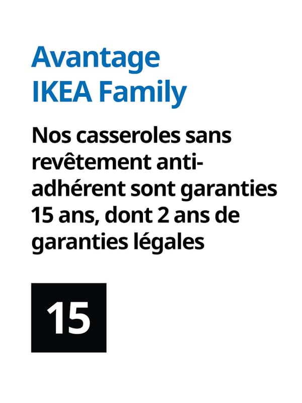 Garantie 15 ans casseroles