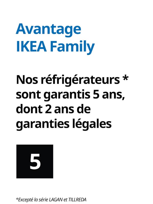 Garantie 5 ans sur les réfrigérateurs