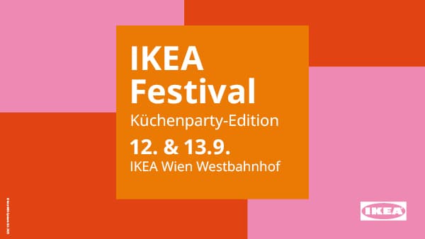 Geometrisches Muster mit Text: IKEA Festival Küchenparty-Edition
12.+13.9. IKEA Wien Westbahnhof