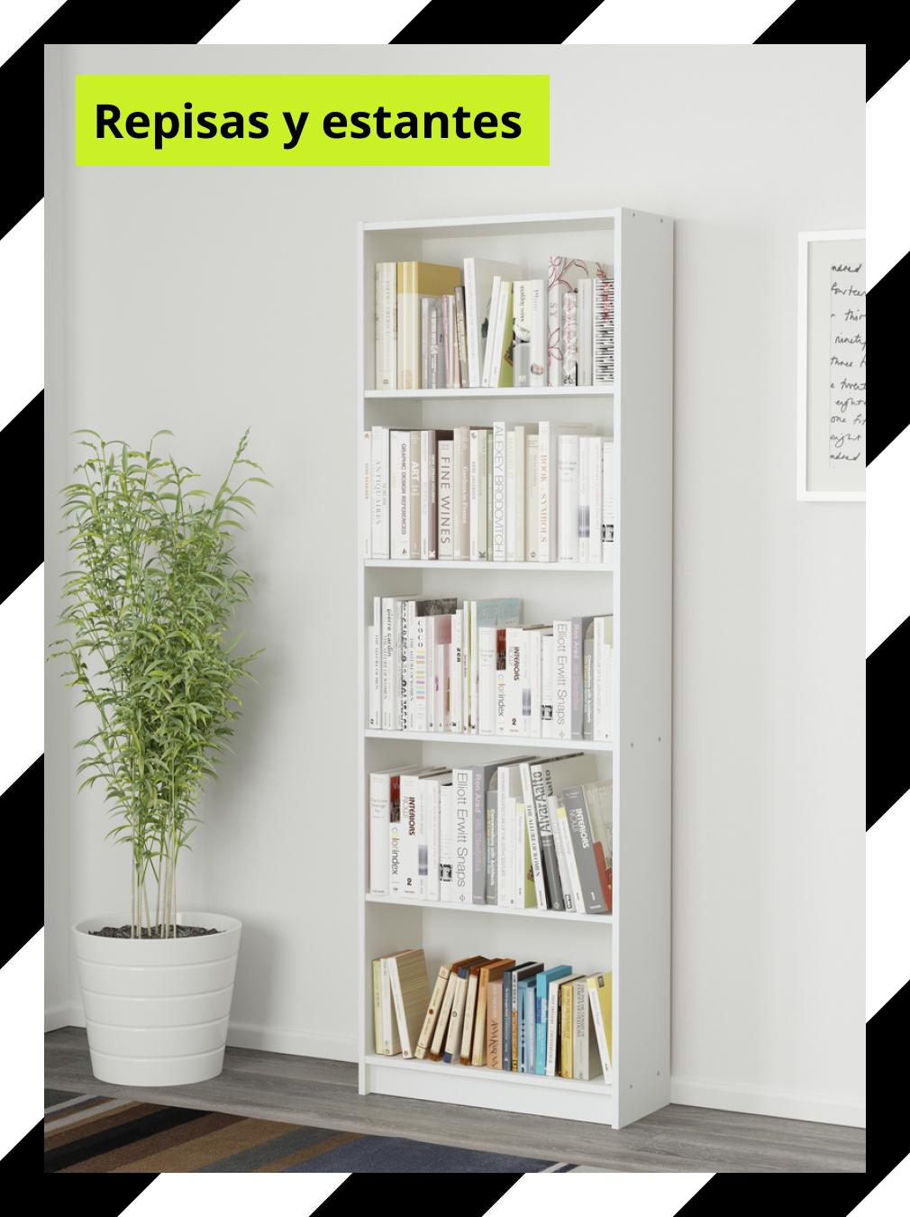 GERSBY biblioteca blanca de 60x180 cm con estantes abiertos