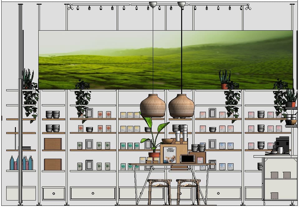 Geschäftseinrichtung für einen Tee-Laden​