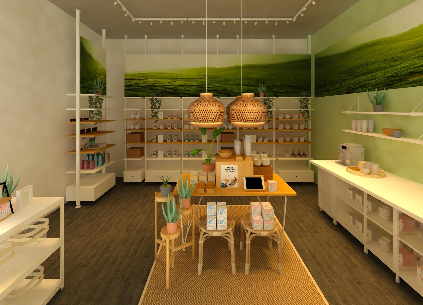 Geschäftseinrichtung für einen Tee-Laden​