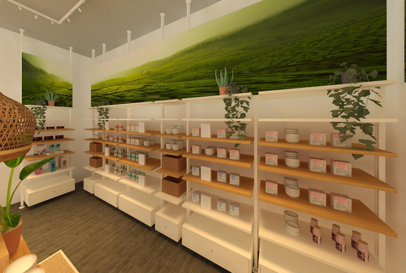 Geschäftseinrichtung für einen Tee-Laden​
