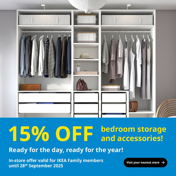  get 15% off bedroom storage and accessories