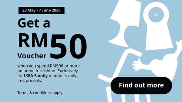 Get a RM50 voucher when you spend RM500 or more