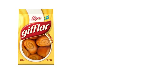 GIFFLAR, rolky, náplň s vanilkovou příchutí, 260 g