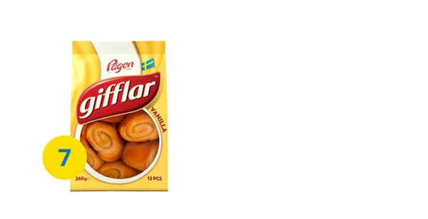 GIFFLAR
Rolky, náplň s vanilkovou příchutí, 260 g