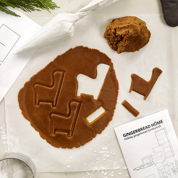 Gingerbread shapes being cut