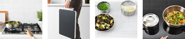 Glass-ceramic, induction or gas hobs