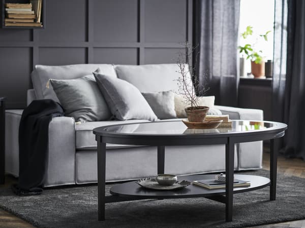 glass sofa table