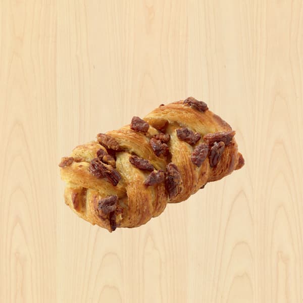 Glazed maple pecan nut plait