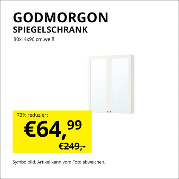 Godmorgon Spiegelschrank für 64,99 € statt 249 €.