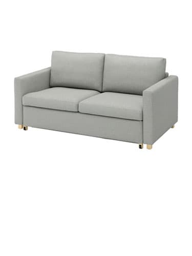 Grå 2-personers sovesofa.