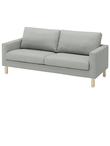 Grå 3-personers sofa.