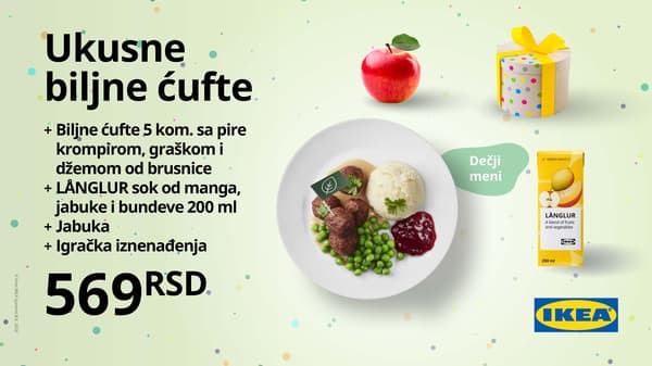 Grafički prikaz dečje ponude u Švedskom restoranu.