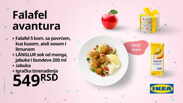 Grafički prikaz dečje ponude u Švedskom restoranu.