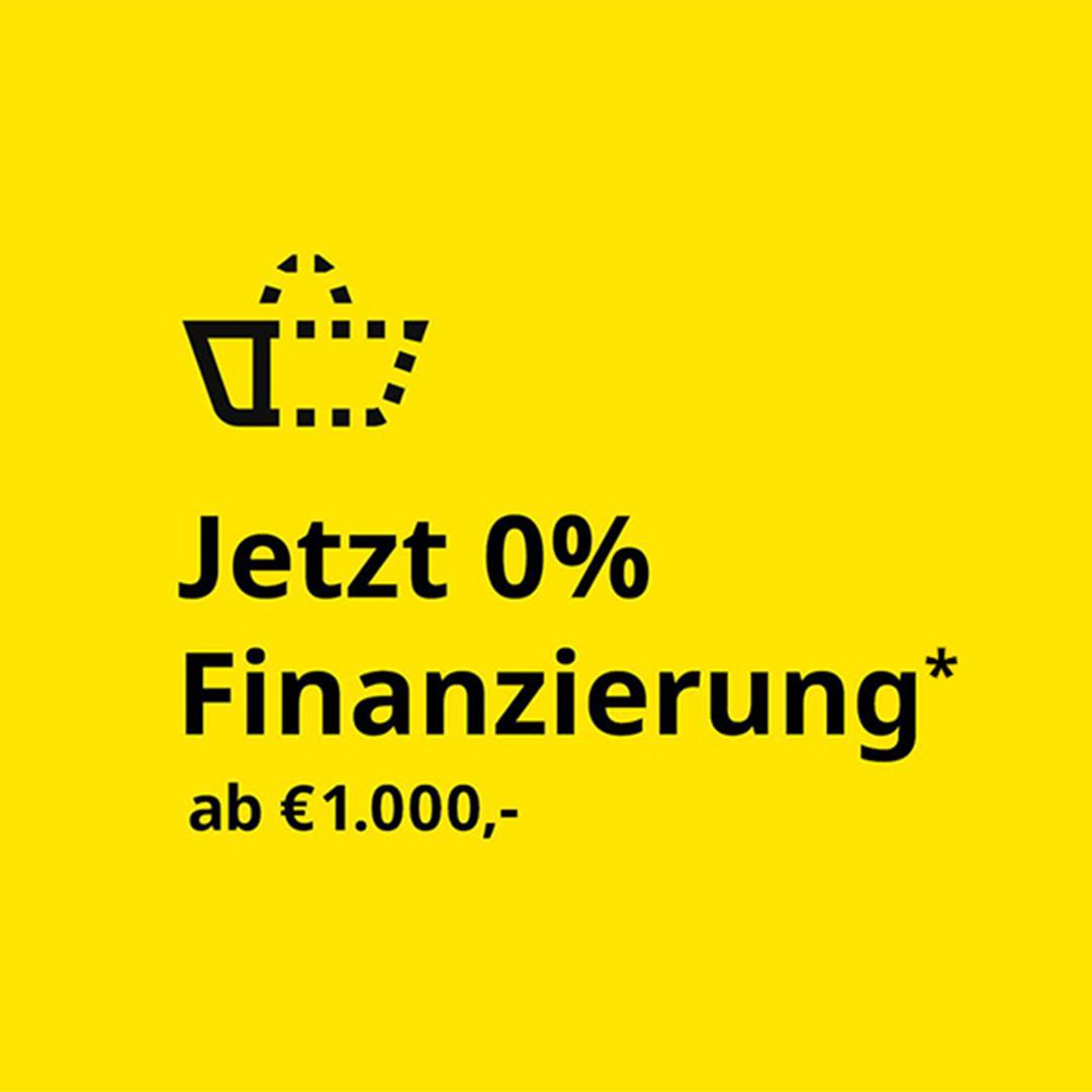 Grafik: Jetzt 0% Finanzierung* ab € 1.000,-. 