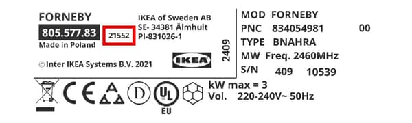 Grafika, na której jest tabliczka znamionowa dla różnych sprzętów AGD.

