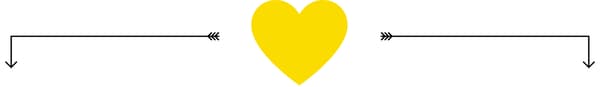Graphic of a yellow heart between two arrows pointing downward.