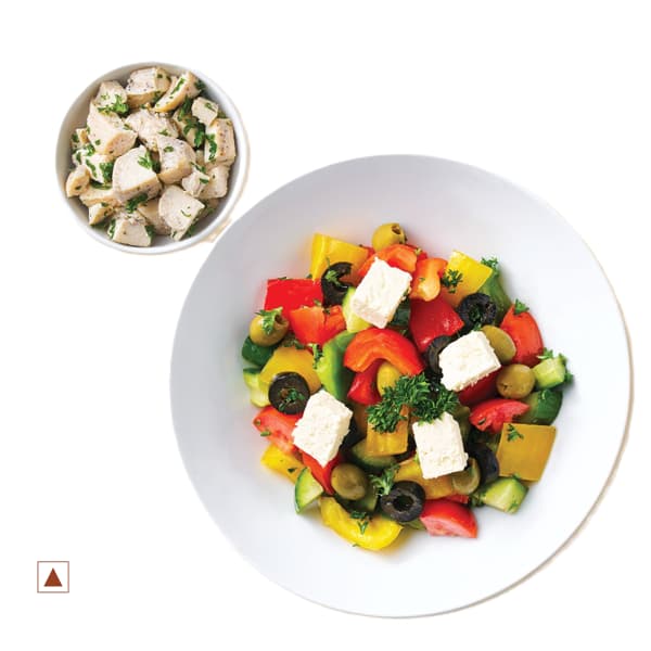 Greek salad with chicken