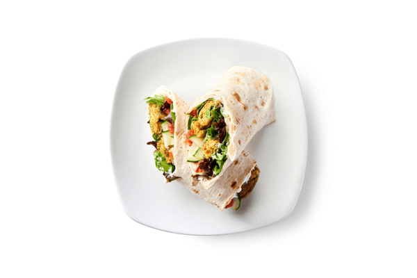 Greek veggie ball wrap, Includes Tzatziki, Cucumbers, Tomatoes and Lettuce