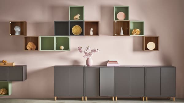 Grey cabinets from the EKET serie