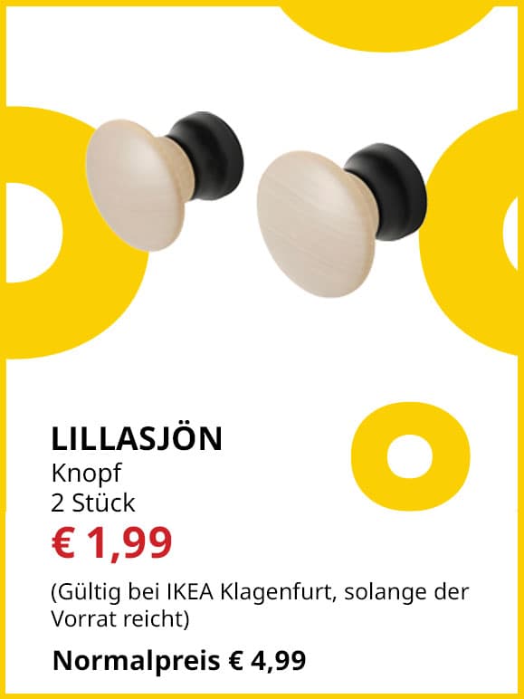 Griff-Knopf Lillasjön, 2 Stück, statt € 4,99 um € 1,´99.