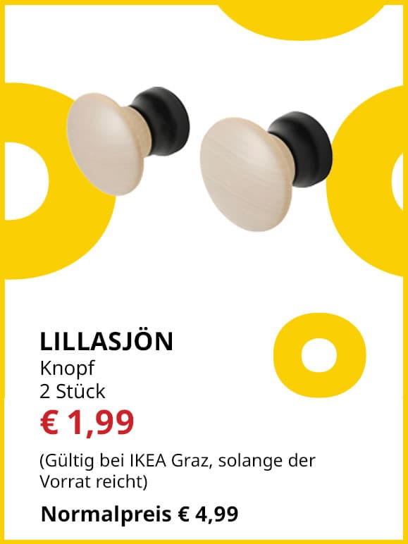 Griff-Knopf Lillasjön, 2 Stück, statt € 4,99 um € 1,´99.