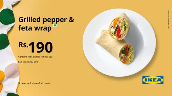 Grilled pepper feta wrap