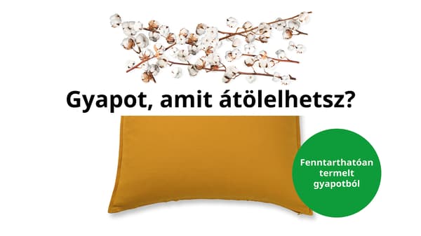 Gyapotvirágok és GURLI párna osztott képen.