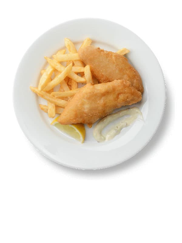 Haddock & chips plate
