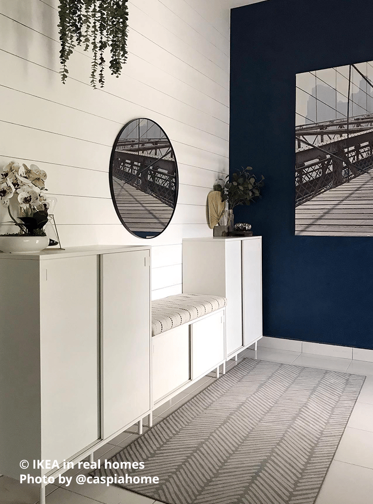 Hallway setting. IKEA in real homes Photo by @caspiahome
