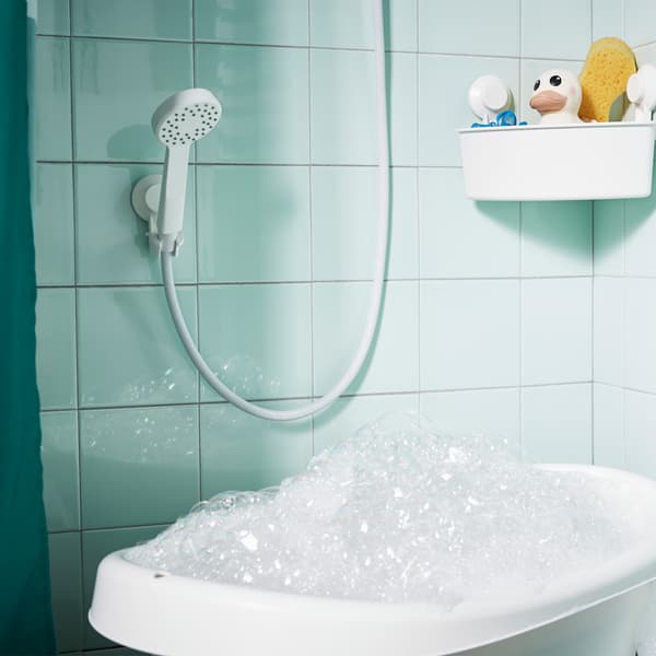 Handheld shower head that complements your bathroom.