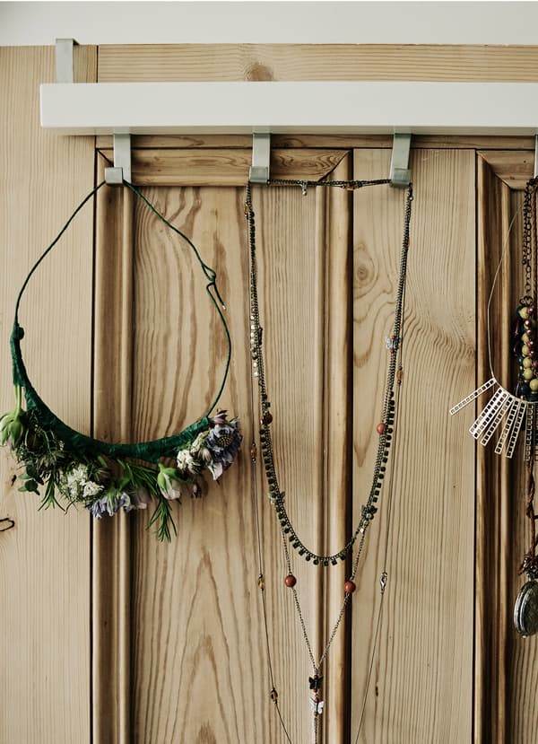 Hang accessories and necklaces from hooks