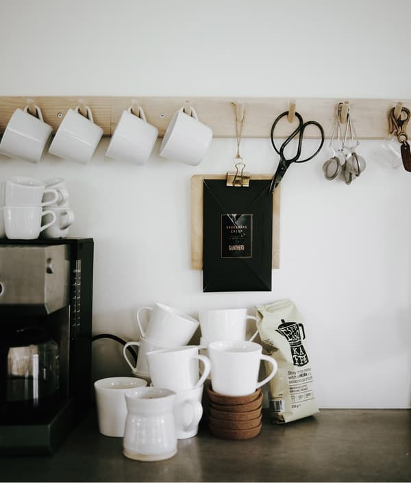 Hang coffee cups for convenience