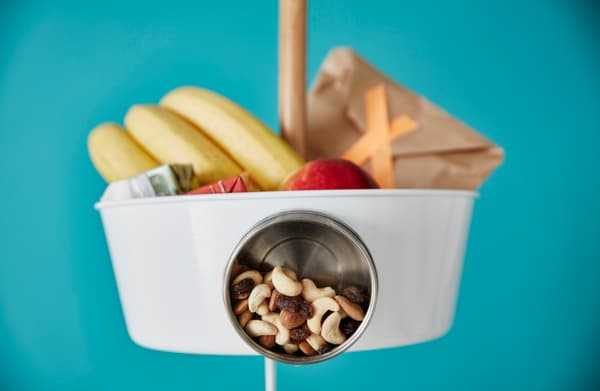 Hang lunches and snack right by the door, to help streamline back to school routines.