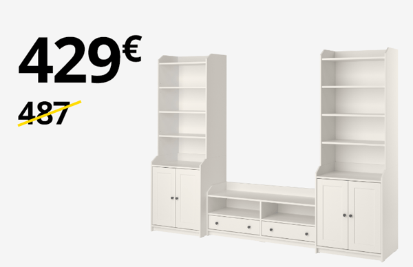 HAUGA TV bench, white
