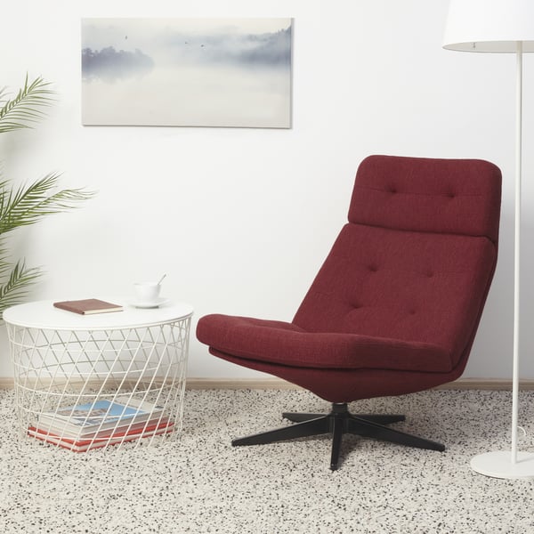 HAVBERG
Swivel easy chair,
Lejde red-brown