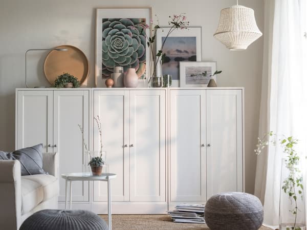 HAVSTA Cabinet with plinth, white, 81x37x134 cm
