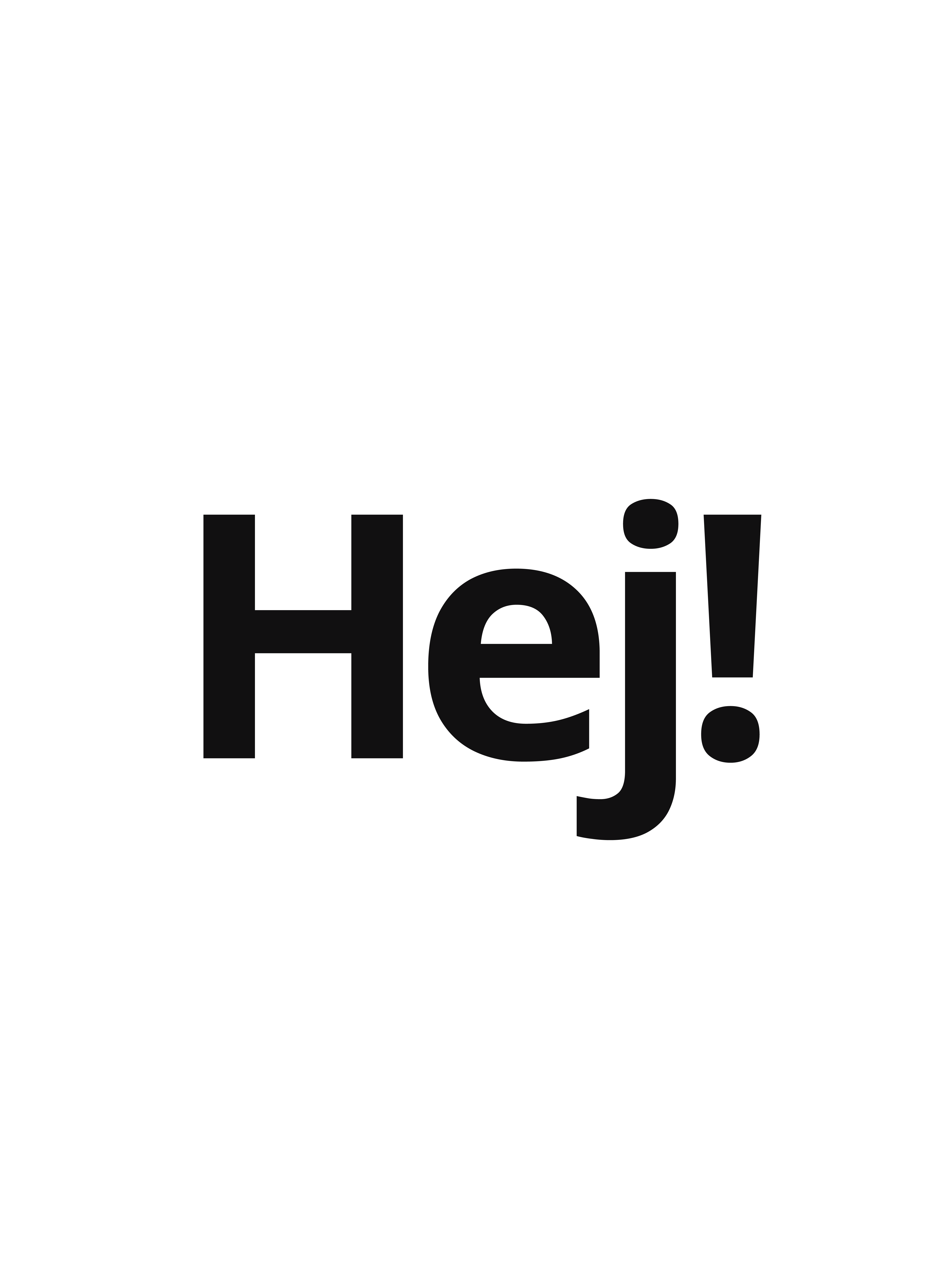 흰색 배경 위에 검은색 굵은 글씨로 ‘Hej!’라고 적힌 이미지