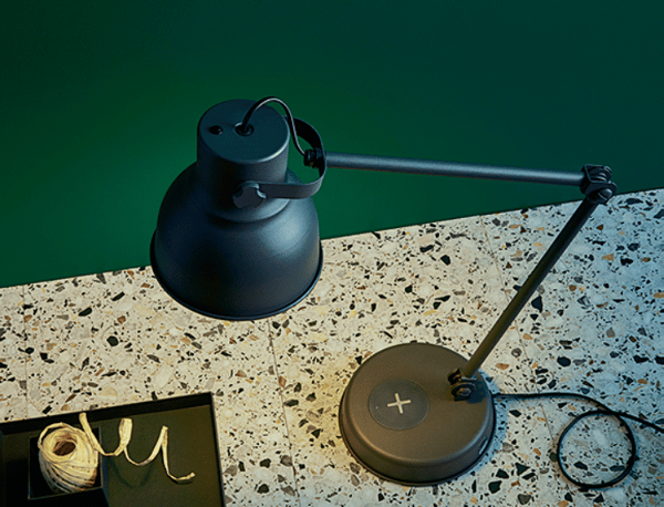 HEKTAR Work lamp with wireless charging, dark grey €65 | IKEA
