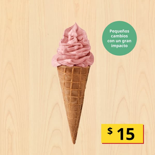 Helado de fresa, $15