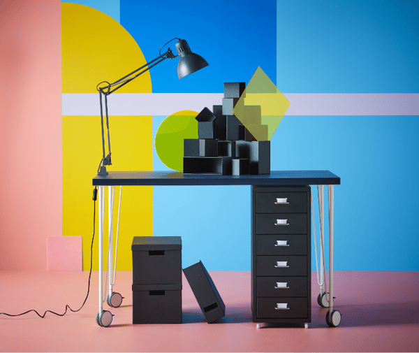 HELMER Calaixera amb rodes, negre, 28x69 cm | IKEA