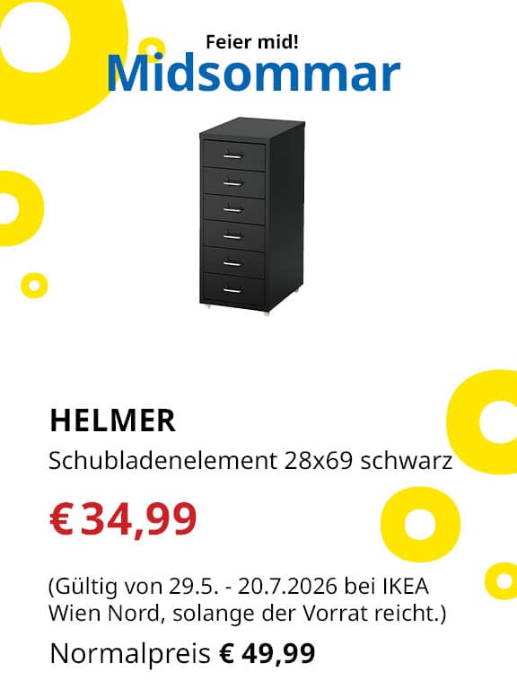 HELMER
Schubladenelement 28x69 cm schwarz
€34,99 statt 49,99