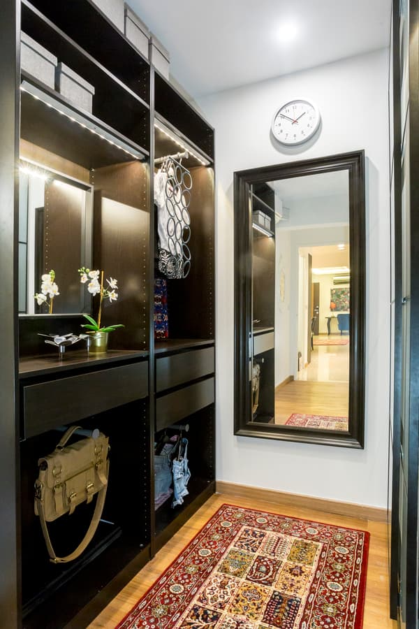 HEMNES Mirror, black-brown, 74x165 cm