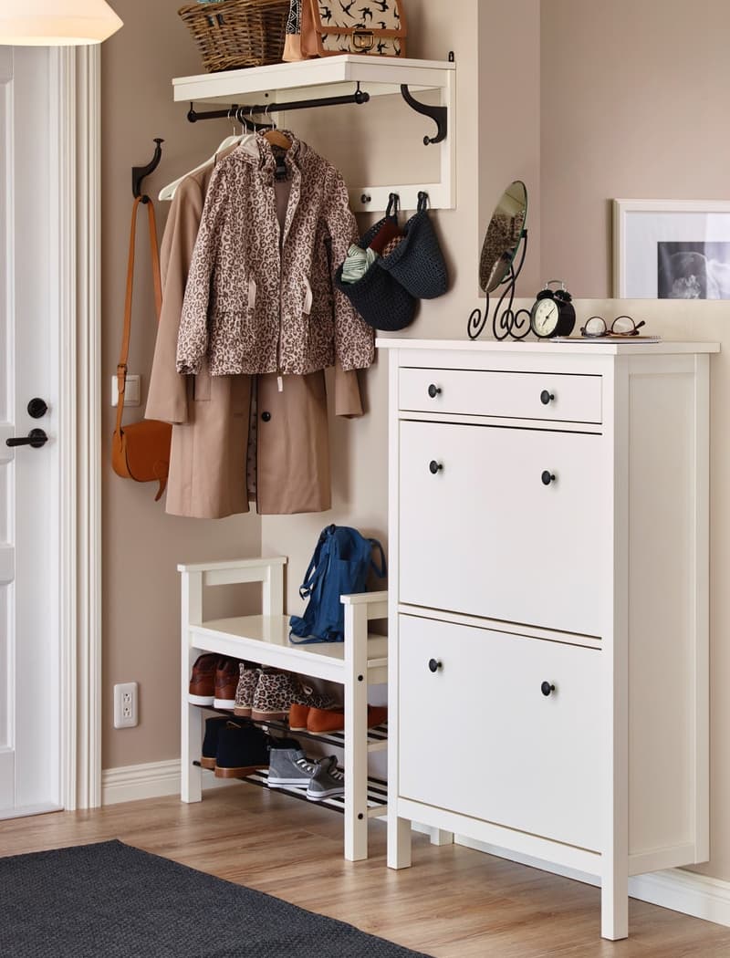 HEMNES serie per l'ingresso bianca