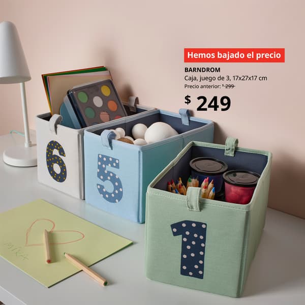 Hemos bajado el precio. Caja, juego de 3, BARNDROM