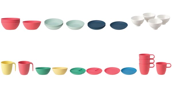 HEROISK and TALRIKA plates, bowls, and mugs